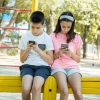kids engrossed in social media